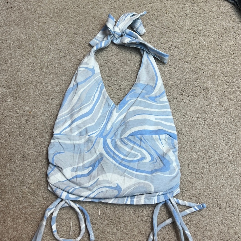 Blue halter top